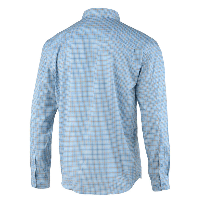 HUK Mens Button Down Casual Tide Point Woven Plaid Long Sleeve Shirt 